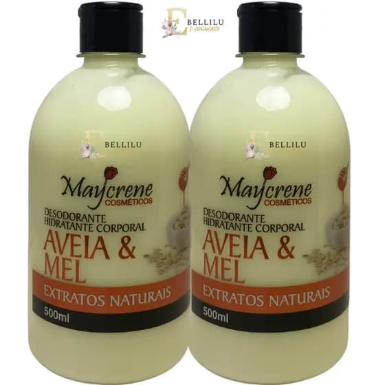 kit 2 creme corporal aveia e mel Maycrene