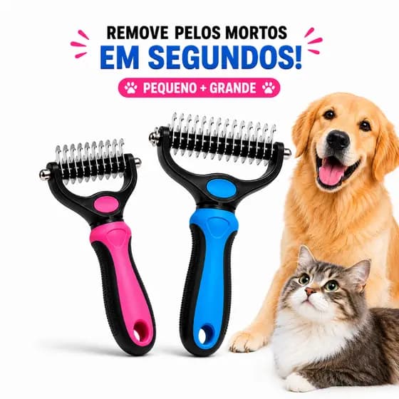 Desembolador Pet Removedor de Pelos Longos | Escova para Cachorro e Gato Anti Queda Profissional