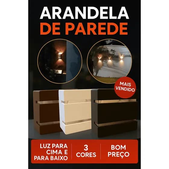 Kit 5 Arandela Luminária Slim Externa Interna 2 Frisos Apartamento Casa Corredores Exterior Jardim