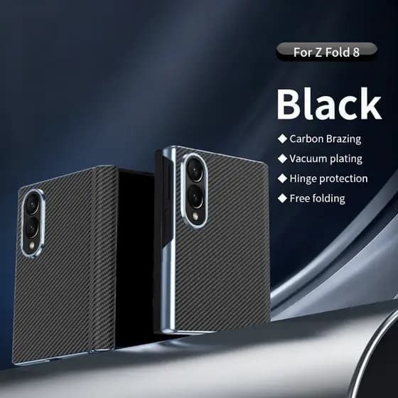 Capa Para Samsung Galaxy Z Fold 8 Ampla Vácuo Galvanoplastia Dobradiça Proteção Anti Impressão Digital À Prova De Choque