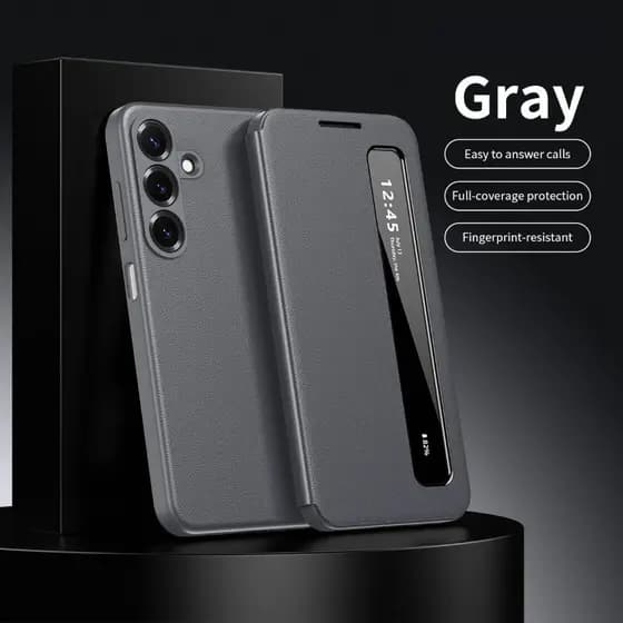 Capa De Telefone Para Samsung A27 Luxo Couro Flip-Free Chamada Resposta Não-Impressão Digital Protetora Completa À Prova