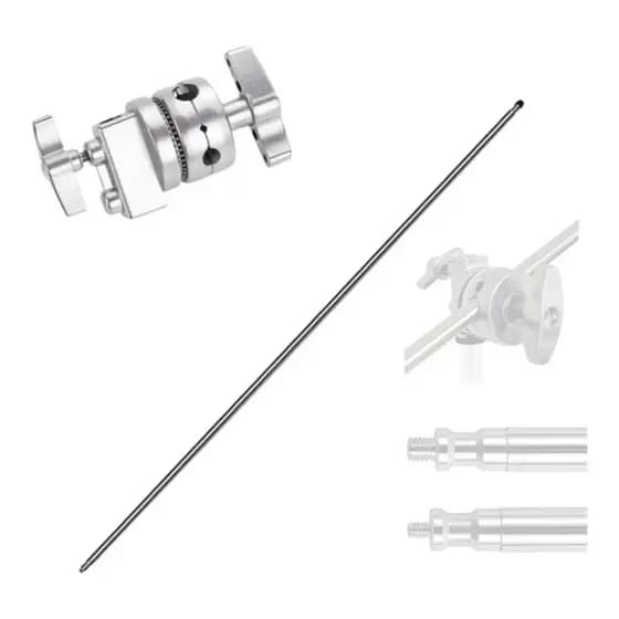 Braço Girafa De Iluminação Em Aço Inoxidável + Cabeça Efeito inox