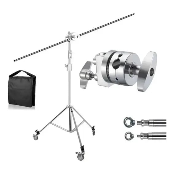 Tripé Estudio Inox Girafa Com Articulação Rodinhas E C/peso