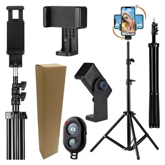 Tripé 2,1 Metros Suporte Vertical Horizontal Para Celular Smartphone Controle Foto Vídeo