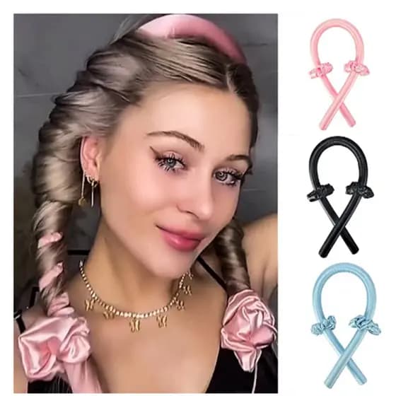 Rolos De Cabelo De Seda Sem Calor Bandana Haste Espuma Modelador Ondulação Fita Anel De Cabelo Diy Estilo De Cabelo
