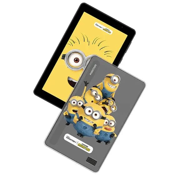 Tablet Positivo Vision Tab 7 Minions - 3GB RAM 64GB, 7” IPS, Android 14 Go, Wi-fi - Capa e Bolsa