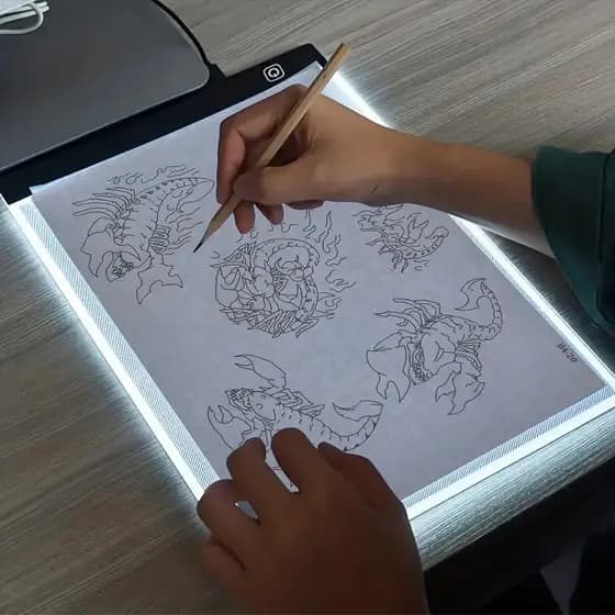 mesa luz led a5 para desenho para transposição em led 03 tons
