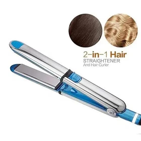 Chapinha 2 em 1 Prancha Alisadora de Cabelo Modelador Ondulador de Profissional Nano Titanium 110/220V