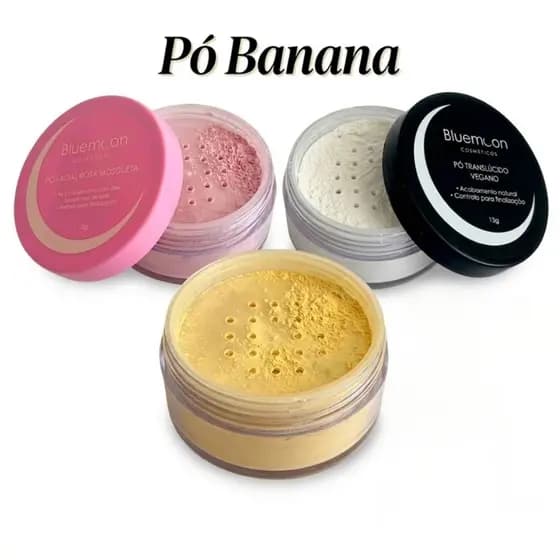 Pó Solto Banana Translucido Fixador Finalizador para maquiagem acessório feminino