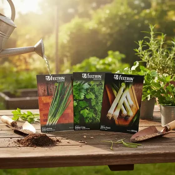 Kit Sementes Alho Poró Salsa Cebolinha Feltrin Horta Caseira