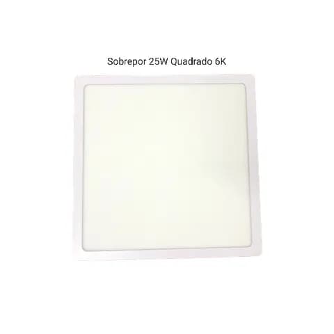 Luminária Painel Quadrado Sobrepor Led 25W - Branco Frio 6500K - Bivolt (100-265v) - QB