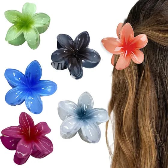 [Clip De Cabelo Bauhinia De Cor Sólida Retro Feminino Flor