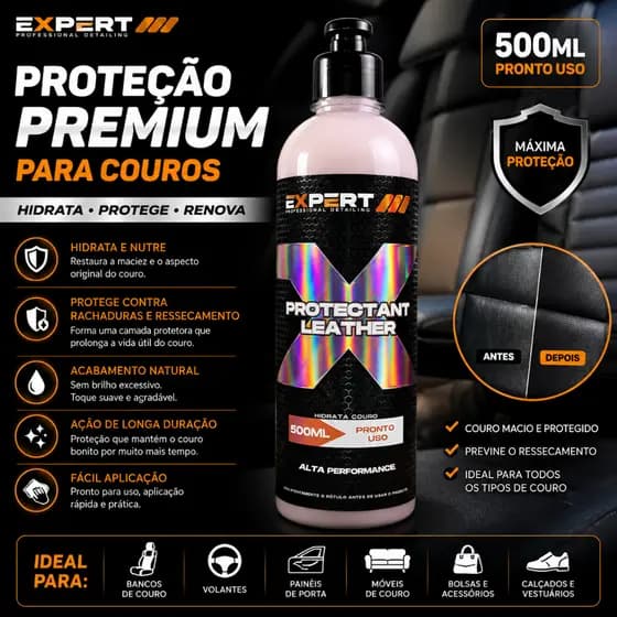 Hidratante E Protetor De Couro Premium 500ml Restaura Protege Da Brilho Protectant Leather Expert