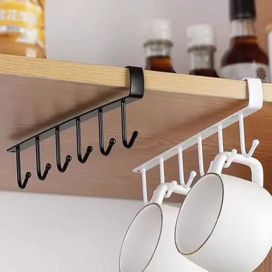 Gancho Suporte De Xicaras Café Organizador Prateleira Metal Pendurar No Móvel Panela Roupa Chave Talher Bolsa Utensílios
