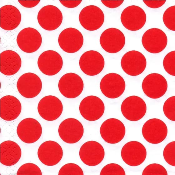 Guardanapo para Decoupage Bolinhas Vermlhas- Kit com 02 Und Iguais- Guardanapo para Artesanato