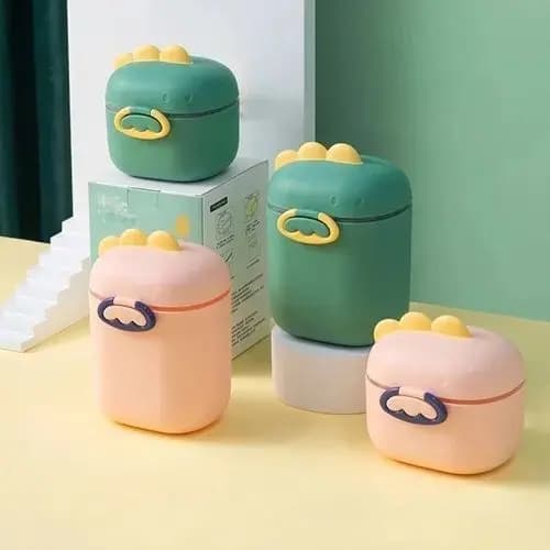 Porta Leite em Pó Portátil Com Dosador e Nivelador Bebe Infantil Pote Marmita Biscoito Frutas