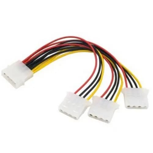 Novo 4 Pinos IDE 1-Para-3 Molex Fonte De Alimentação Y Divisor Cabo De Extensão