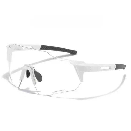 Óculos De Ciclismo Brancos Que Mudam De Cor De Dupla Utilização , Escalada Transparentes Para Bicicletas Ao Ar Livre , Resistentes A UV Esportes Masculinos E Femininos