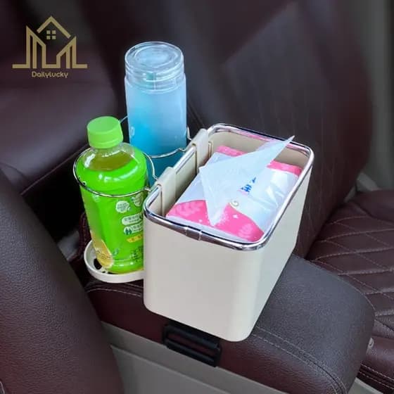 Organizador De Apoio De Braço Para Console De Carro Com Porta-Copos Multifuncional Caixa De Armazenamento [Dailylucky.br