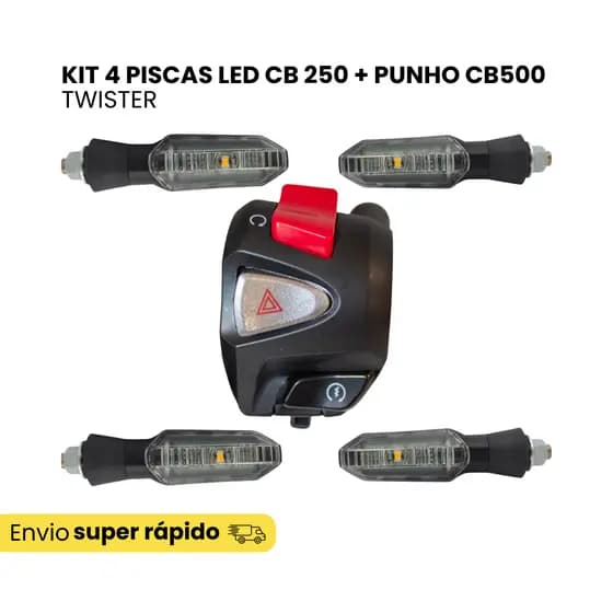 Kit Combo Upgrade CG 160 Punho CB 500 Adaptado E 4 Setas Led Twister