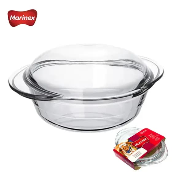Assadeira Terrina Marinex Com Tampa de Vidro 2,8L