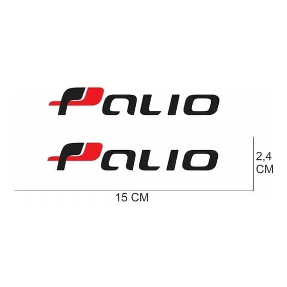 Par De Adesivo Emblema Fiat Palio Preto - Branco