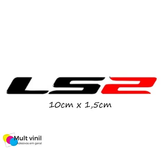 3 Adesivos LS2 Pequeno Moto Capacete (10cmx1,5xm)