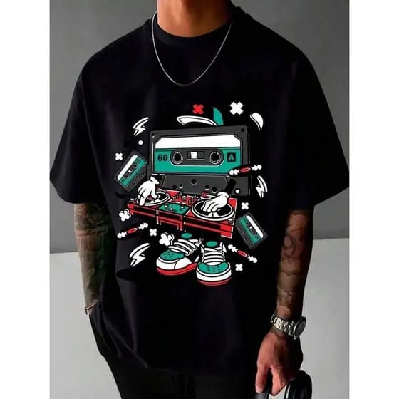 Camiseta Fita DJ Som Música Internacional Streetwear Skatista Rua Cultura 100% Algodão Top Premium