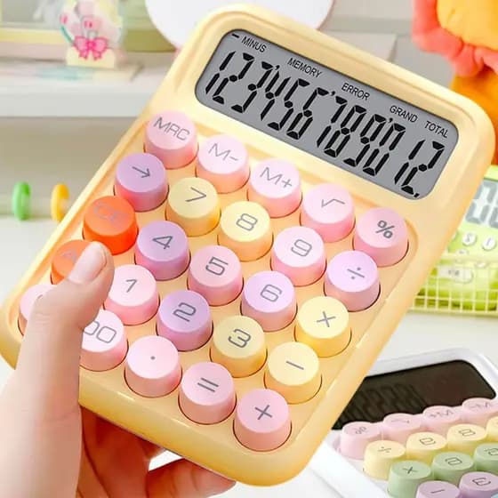 Calculadora Prática Pilha AAA Funcionamento Longo ( Amarelo)