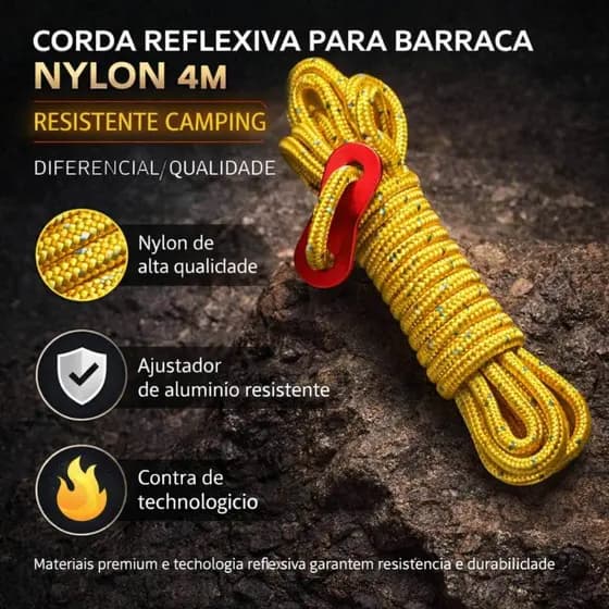 Corda para Barraca Tecnologia Refletiva 4 Metros
