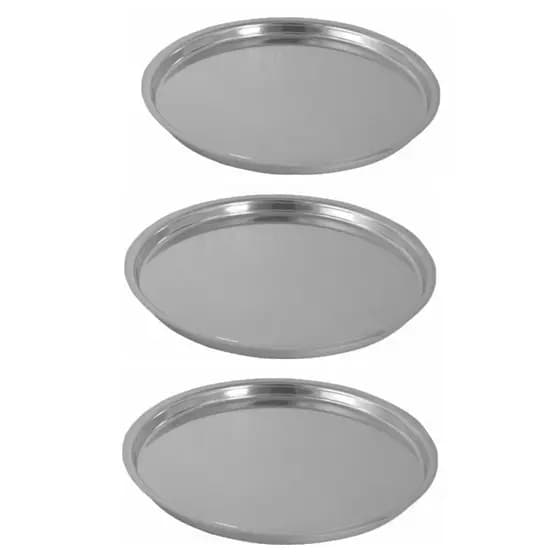 Kit 3 Formas Assadeiras para Pizza Aluminio e Antiaderente Redonda Com Borda Nº1,Nº2 e Nº3