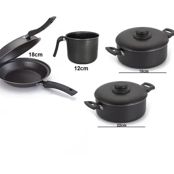 Kit 4 Panela Frigideira Omeleteira Teflon Com Tampa - Estamparia Leste
