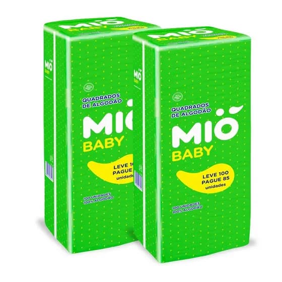 Kit 2 Algodão Mió Baby Quadrado Leve 100 Pague 85 Unidades