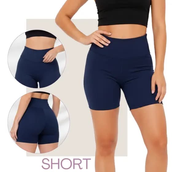 Shorts Ciclista Feminino Fitness Cintura Alta Suplex TBermuda Academia Treino Lazer.