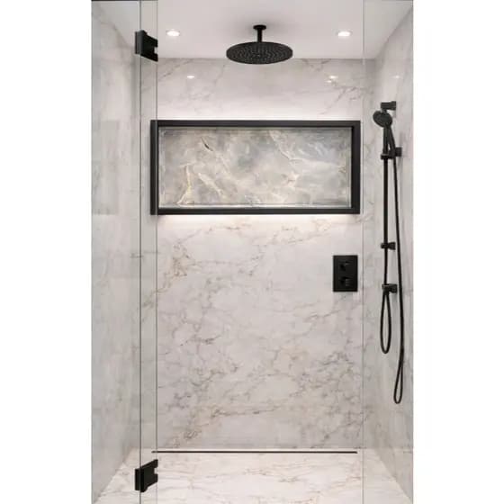 NICHO DE BANHEIRO EM PORCELANATO 80X35 PORTA SHAPOO ,LAVABO E ORGANIZADOR