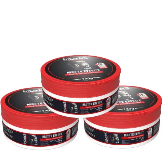 KIT DE 3 PASTAS FIXADORAS EFEITO MATTE 130G