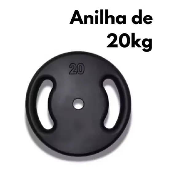 Kit 1 anilha pintada 20kg e 2 anilhas pintadas 5kg (1x20kg e 2x5kg) otimo kit pra treinar em casa e academia.