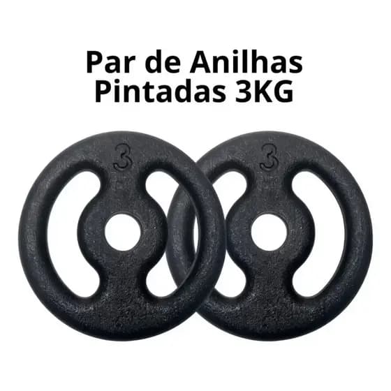 kit 2 anilhas 3 kg pintadas ,anilhas de Ferro Musculação academia Exercícios , otima qualidade . qualidade