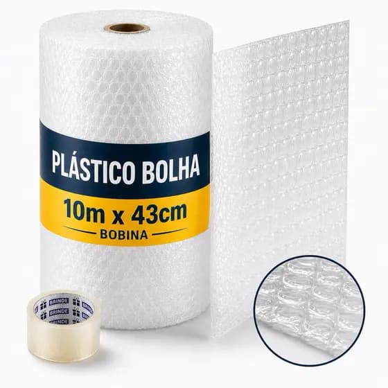 Plástico Bolha 43cm x 10m Resistente Brinde Ecommerce Mudanças Envio Imediato