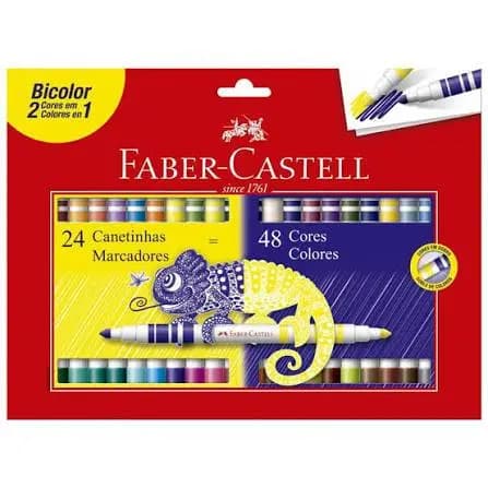Canetinha Bicolor 24 ou 48 cores Faber-Castell