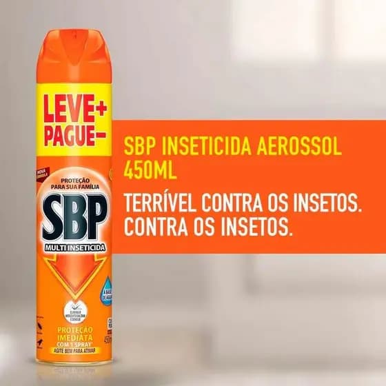 SBP Inseticida Mata Mosca Dengue Barata Spray 450ml Original