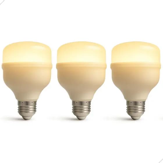 Kit 3 Lâmpada Led Bulbo 50w 3000k Branco Quente Bivolt 110v 220v Luz Amarela Aconchegante Econômica