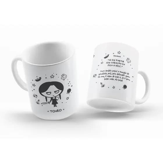 Canecas Signos Personalizada Estilo Wandinha - 12 Signos!