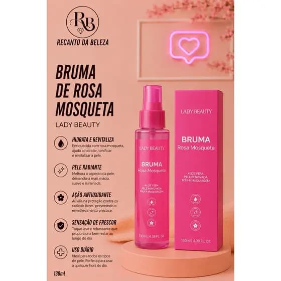 bruma fixadora rosa mosqueta laby beauty