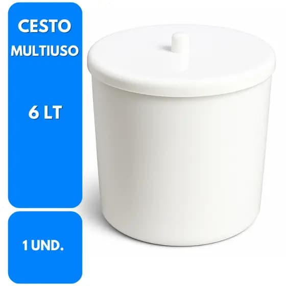 Cesto Multiuso MicroMax Lixeira e Organizador para Banheiro e Cozinha 6 litros