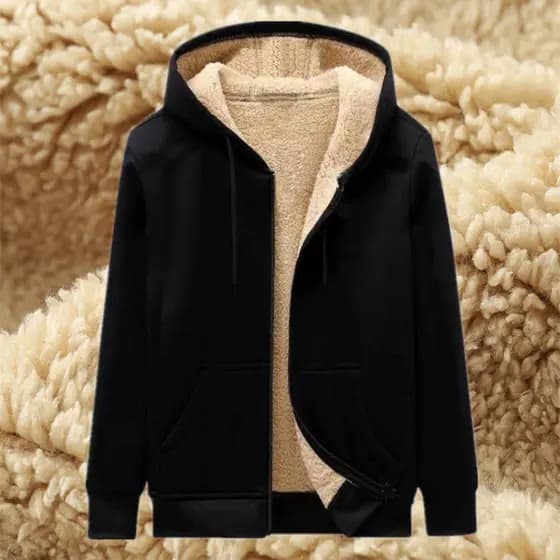 Masculino masculino forro de lã engrossado moletom com capuz adolescente Cardigan Top estudante moletom com zíper