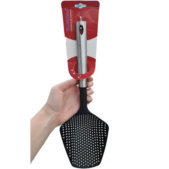 Escumadeira Para Fritura em Nylon com Cabo de Inox