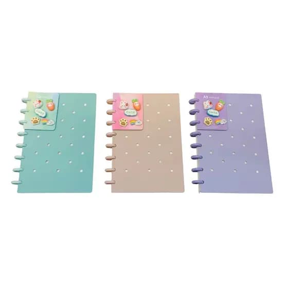 Caderno A5 - Folhas Removíveis e Pingentes Decorativos