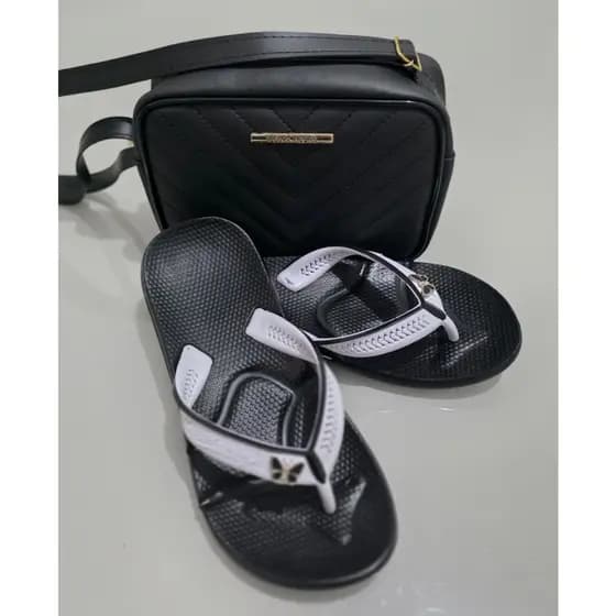 Kit Chinelo Feminino Alcalay Ortopédico Antiderrapante + Bolsa Ajustável