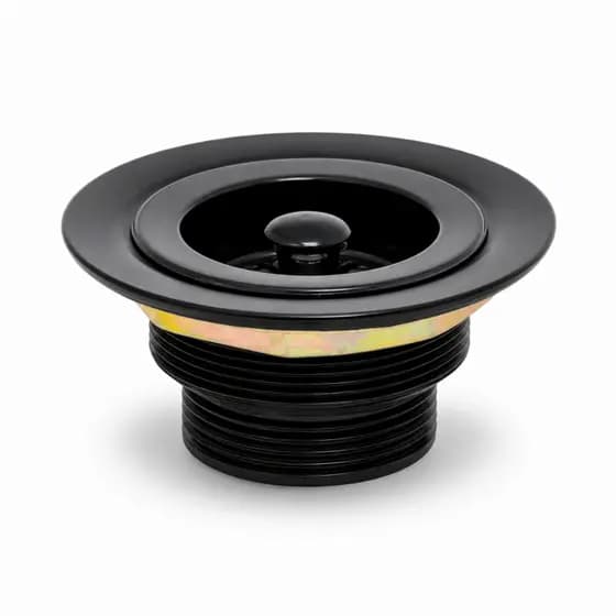 Válvula Americana Black Pia Cozinha 3.1/2" ABS Ralo De Pia Preto Fosco